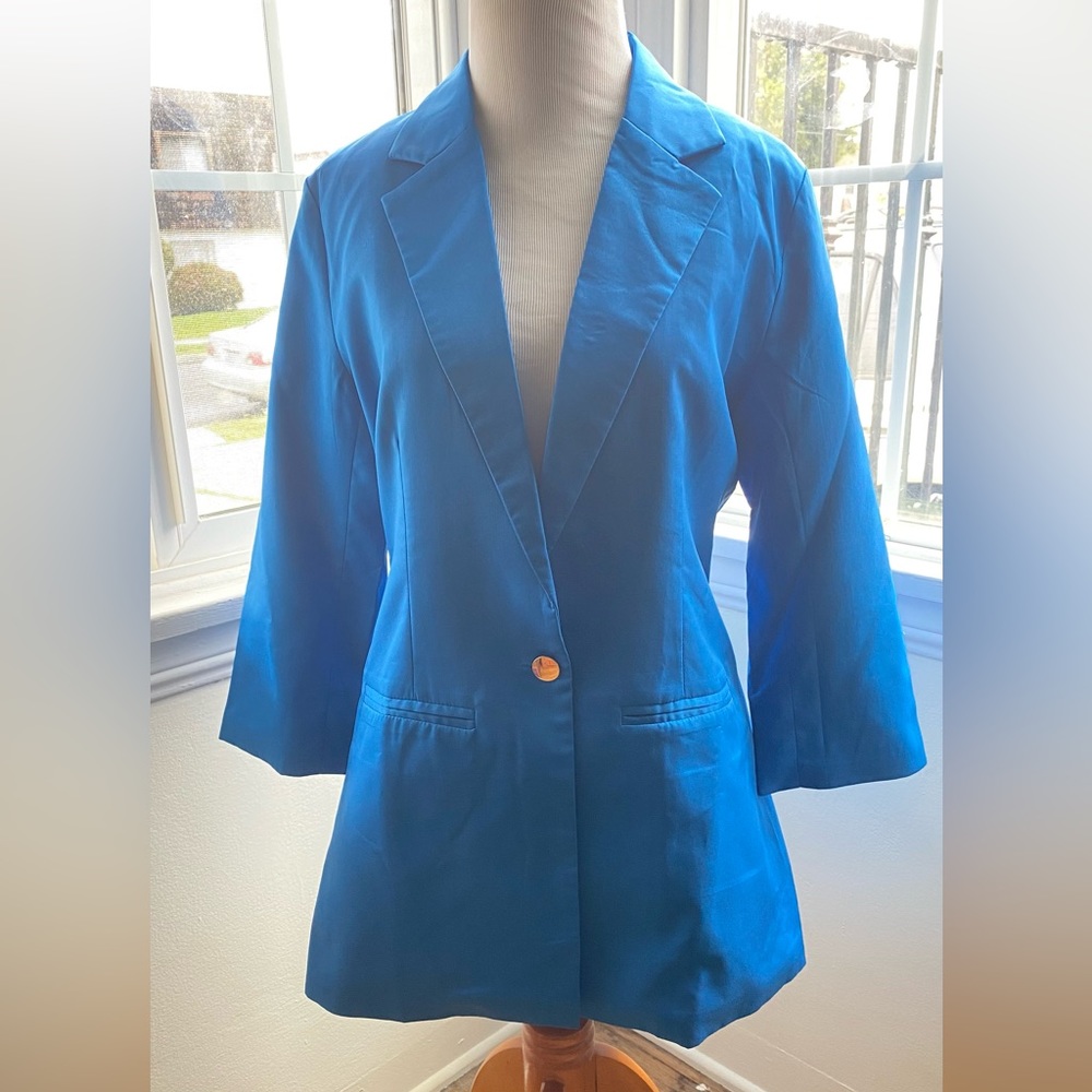 Silk royal blue blazer
